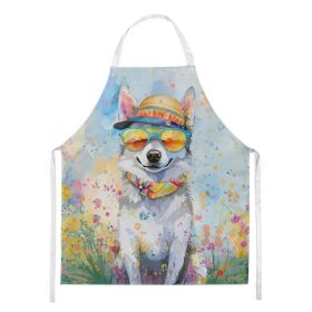 Alaskan Klee Kai Hippie Dawg Apron Cooking Kitchen Server Baking Crafts Gardening for Adult Women Men, Unisex, Large, Multicolor