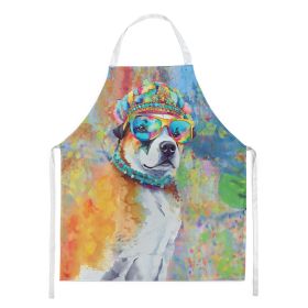 Akita Hippie Dawg Apron Cooking Kitchen Server Baking Crafts Gardening for Adult Women Men, Unisex, Large, Multicolor