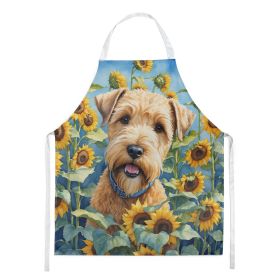 Wheaten Terrier in Sunflowers Apron Cooking Kitchen Server Baking Crafts Gardening for Adult Women Men, Unisex, Large, Multicolor