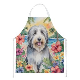 Bearded Collie Luau Apron Cooking Kitchen Server Baking Crafts Gardening for Adult Women Men, Unisex, Large, Multicolor