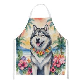 Alaskan Malamute Luau Apron Cooking Kitchen Server Baking Crafts Gardening for Adult Women Men, Unisex, Large, Multicolor