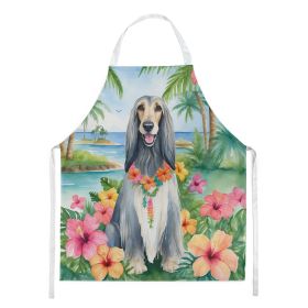 Afghan Hound Luau Apron Cooking Kitchen Server Baking Crafts Gardening for Adult Women Men, Unisex, Large, Multicolor