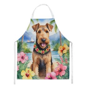 Airedale Terrier Luau Apron Cooking Kitchen Server Baking Crafts Gardening for Adult Women Men, Unisex, Large, Multicolor