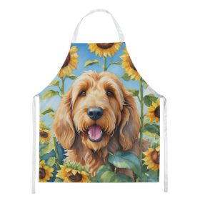 Otterhound in Sunflowers Apron Cooking Kitchen Server Baking Crafts Gardening for Adult Women Men, Unisex, Large, Multicolor