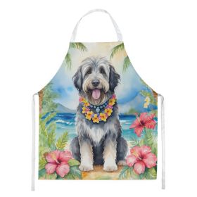 Bergamasco Sheepdog Luau Apron Cooking Kitchen Server Baking Crafts Gardening for Adult Women Men, Unisex, Large, Multicolor