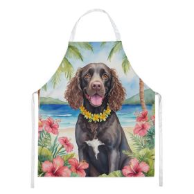 American Water Spaniel Luau Apron Cooking Kitchen Server Baking Crafts Gardening for Adult Women Men, Unisex, Large, Multicolor