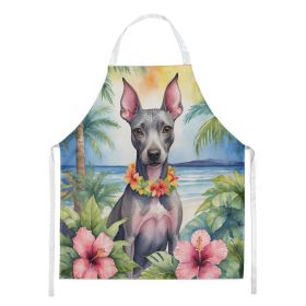 American Hairless Terrier Luau Apron Cooking Kitchen Server Baking Crafts Gardening for Adult Women Men, Unisex, Large, Multicolor