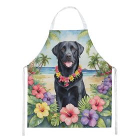 Black Labrador Retriever Luau Apron Cooking Kitchen Server Baking Crafts Gardening for Adult Women Men, Unisex, Large, Multicolor