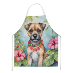 Border Terrier Luau Apron Cooking Kitchen Server Baking Crafts Gardening for Adult Women Men, Unisex, Large, Multicolor