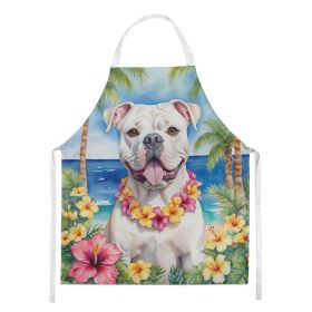 American Bulldog Luau Apron Cooking Kitchen Server Baking Crafts Gardening for Adult Women Men, Unisex, Large, Multicolor