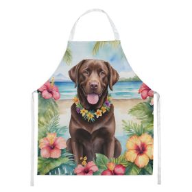 Chocolate Labrador Retriever Luau Apron Cooking Kitchen Server Baking Crafts Gardening for Adult Women Men, Unisex, Large, Multicolor