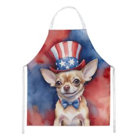 Chihuahua Patriotic American Apron Cooking Kitchen Server Baking Crafts Gardening for Adult Women Men, Unisex, Large, Multicolor