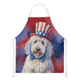 Komondor Patriotic American Apron Cooking Kitchen Server Baking Crafts Gardening for Adult Women Men, Unisex, Large, Multicolor