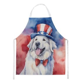 Great Pyrenees Patriotic American Apron Cooking Kitchen Server Baking Crafts Gardening for Adult Women Men, Unisex, Large, Multicolor