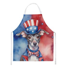 Italian Greyhound Patriotic American Apron Cooking Kitchen Server Baking Crafts Gardening for Adult Women Men, Unisex, Large, Multicolor