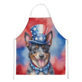 Australian Cattle Dog Patriotic American Apron Cooking Kitchen Server Baking Crafts Gardening for Adult Women Men, Unisex, Large, Multicolor