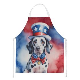 Dalmatian Patriotic American Apron Cooking Kitchen Server Baking Crafts Gardening for Adult Women Men, Unisex, Large, Multicolor