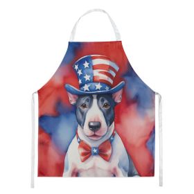 NEW English Bull Terrier Patriotic American Apron Cooking Kitchen Server Baking Crafts Gardening for Adult Women Men, Unisex, Large, Multicolor