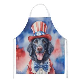 Curly-Coated Retriever Patriotic American Apron Cooking Kitchen Server Baking Crafts Gardening for Adult Women Men, Unisex, Large, Multicolor