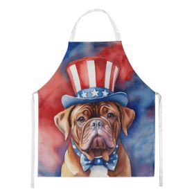 Dogue de Bordeaux Patriotic American Apron Cooking Kitchen Server Baking Crafts Gardening for Adult Women Men, Unisex, Large, Multicolor