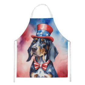 Bluetick Coonhound Patriotic American Apron Cooking Kitchen Server Baking Crafts Gardening for Adult Women Men, Unisex, Large, Multicolor