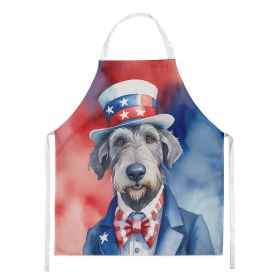 Irish Wolfhound Patriotic American Apron Cooking Kitchen Server Baking Crafts Gardening for Adult Women Men, Unisex, Large, Multicolor