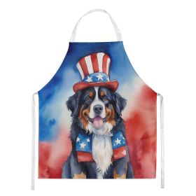 Bernese Mountain Dog Patriotic American Apron Cooking Kitchen Server Baking Crafts Gardening for Adult Women Men, Unisex, Large, Multicolor