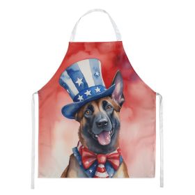 Belgian Malinois Patriotic American Apron Cooking Kitchen Server Baking Crafts Gardening for Adult Women Men, Unisex, Large, Multicolor