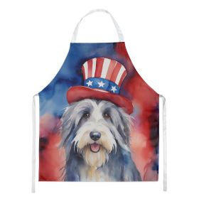 Bearded Collie Patriotic American Apron Cooking Kitchen Server Baking Crafts Gardening for Adult Women Men, Unisex, Large, Multicolor