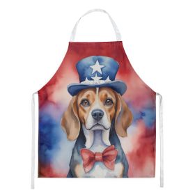 Beagle Patriotic American Apron Cooking Kitchen Server Baking Crafts Gardening for Adult Women Men, Unisex, Large, Multicolor