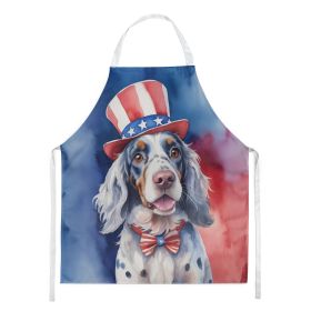 English Setter Patriotic American Apron Cooking Kitchen Server Baking Crafts Gardening for Adult Women Men, Unisex, Large, Multicolor