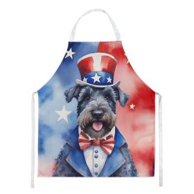 Kerry Blue Terrier Patriotic American Apron Cooking Kitchen Server Baking Crafts Gardening for Adult Women Men, Unisex, Large, Multicolor