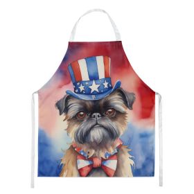 Brussels Griffon Patriotic American Apron Cooking Kitchen Server Baking Crafts Gardening for Adult Women Men, Unisex, Large, Multicolor