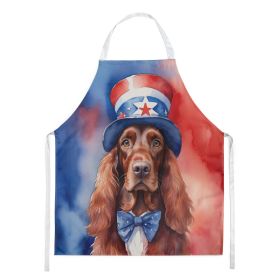 Irish Setter Patriotic American Apron Cooking Kitchen Server Baking Crafts Gardening for Adult Women Men, Unisex, Large, Multicolor