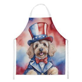 Cockapoo Patriotic American Apron Cooking Kitchen Server Baking Crafts Gardening for Adult Women Men, Unisex, Large, Multicolor