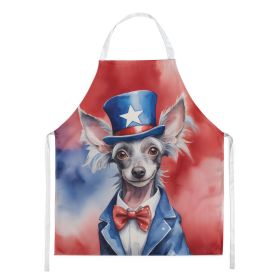 Chinese Crested Patriotic American Apron Cooking Kitchen Server Baking Crafts Gardening for Adult Women Men, Unisex, Large, Multicolor