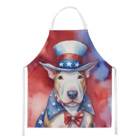 NEW Bull Terrier Patriotic American Apron Cooking Kitchen Server Baking Crafts Gardening for Adult Women Men, Unisex, Large, Multicolor