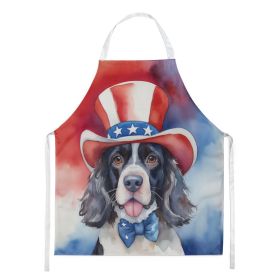 English Springer Spaniel Patriotic American Apron Cooking Kitchen Server Baking Crafts Gardening for Adult Women Men, Unisex, Large, Multicolor