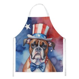 Boxer Patriotic American Apron Cooking Kitchen Server Baking Crafts Gardening for Adult Women Men, Unisex, Large, Multicolor