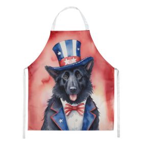 Belgian Sheepdog Patriotic American Apron Cooking Kitchen Server Baking Crafts Gardening for Adult Women Men, Unisex, Large, Multicolor