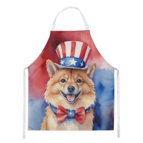 Finnish Spitz Patriotic American Apron Cooking Kitchen Server Baking Crafts Gardening for Adult Women Men, Unisex, Large, Multicolor