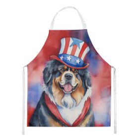 Tibetan Mastiff Patriotic American Apron Cooking Kitchen Server Baking Crafts Gardening for Adult Women Men, Unisex, Large, Multicolor