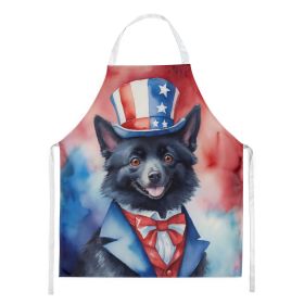 Schipperke Patriotic American Apron Cooking Kitchen Server Baking Crafts Gardening for Adult Women Men, Unisex, Large, Multicolor