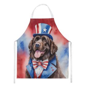 Newfoundland Patriotic American Apron Cooking Kitchen Server Baking Crafts Gardening for Adult Women Men, Unisex, Large, Multicolor