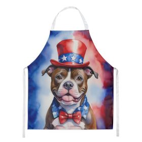 NEW Staffordshire Bull Terrier Patriotic American Apron Cooking Kitchen Server Baking Crafts Gardening for Adult Women Men, Unisex, Large, Multicolor