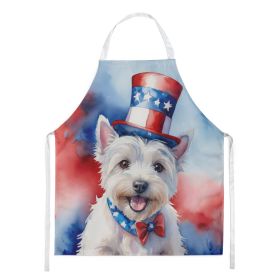 Westie Patriotic American Apron Cooking Kitchen Server Baking Crafts Gardening for Adult Women Men, Unisex, Large, Multicolor