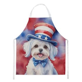 Maltese Patriotic American Apron Cooking Kitchen Server Baking Crafts Gardening for Adult Women Men, Unisex, Large, Multicolor