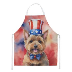 Norwich Terrier Patriotic American Apron Cooking Kitchen Server Baking Crafts Gardening for Adult Women Men, Unisex, Large, Multicolor