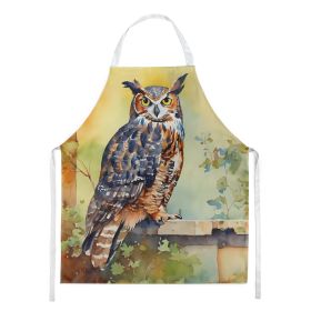 Great Horned Owl Apron Cooking Kitchen Server Baking Crafts Gardening for Adult Women Men, Unisex, Large, Multicolor