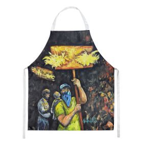 Turn Up The Heat Mardi Gras Apron Cooking Kitchen Server Baking Crafts Gardening for Adult Women Men, Unisex, Large, Multicolor